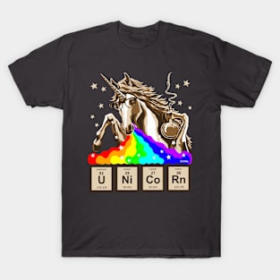 Chemistry unicorn pukes rainbow T-Shirt